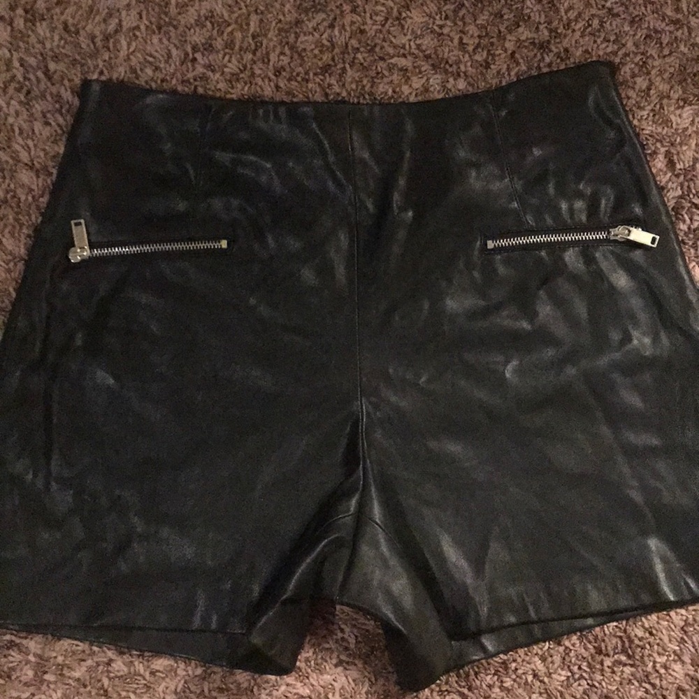 Leather shorts